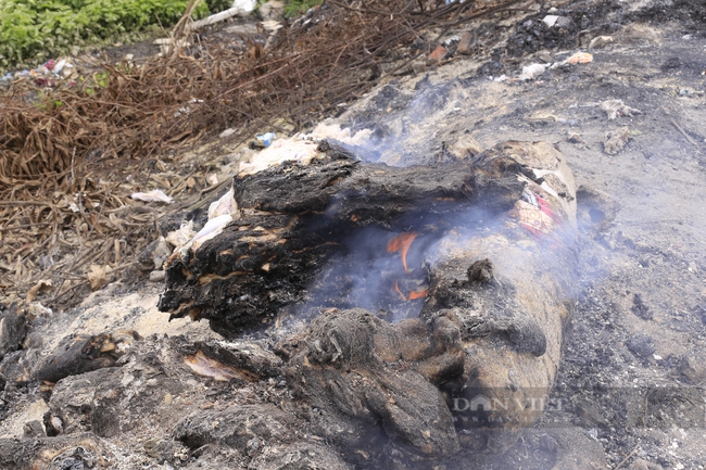 Hãi hùng cảnh rác thải bốc cháy kéo dài hàng trăm mét tại huyện Thường Tín (Hà Nội) - Ảnh 2.