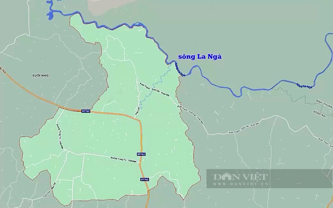 Sông La Ngà, đoạn qua địa bàn huyện Xuân Lộc. Ảnh: GoogleMap