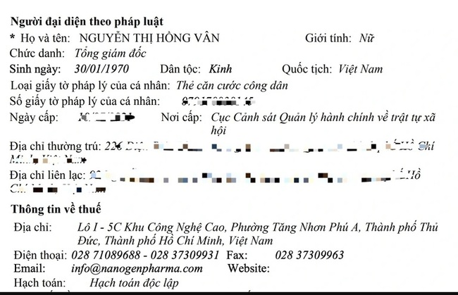 Nóng: Ông Hồ Nhân đã chuyển quyền Tổng Giám đốc Nanogen cho vợ - Ảnh 1.