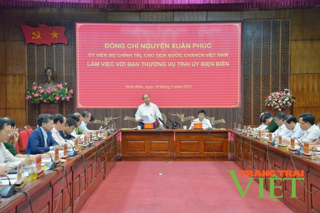 Chủ tịch nước Nguyễn Xuân Phúc làm việc với Ban Thường vụ Tỉnh uỷ Điện Biên   - Ảnh 1.