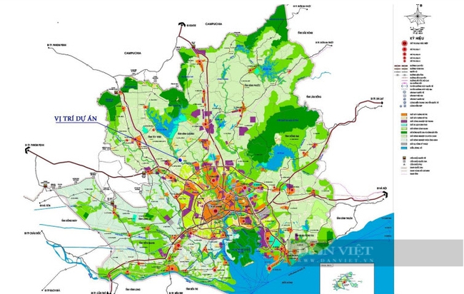 Vị trí dự án trong quy hoạch xây dựng vùng TP.HCM. Ảnh: Portcoast