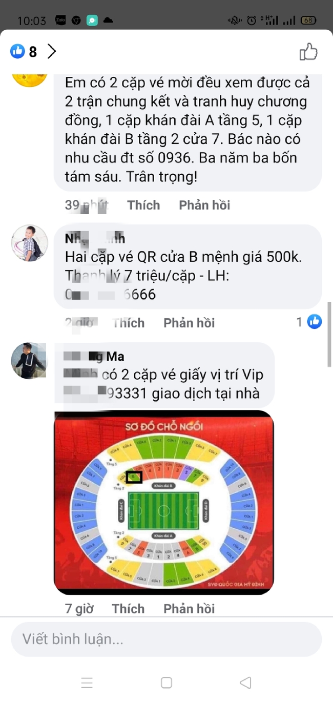 Tickets for the final U23 Vietnam - U23 Thailand, the black market 