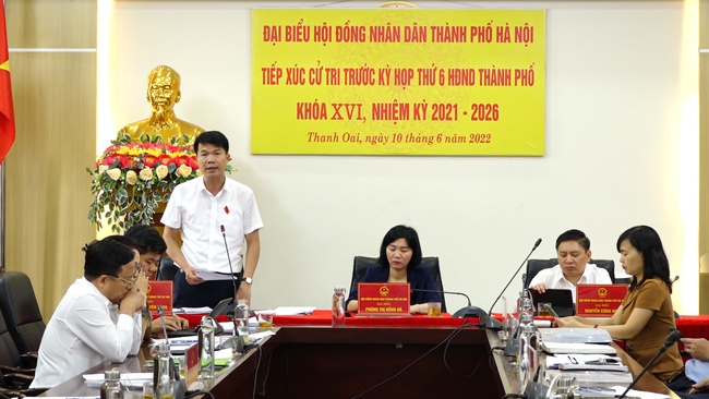 Đại biểu HĐND Thành phố tiếp xúc cử tri huyện Thanh Oai   - Ảnh 1.
