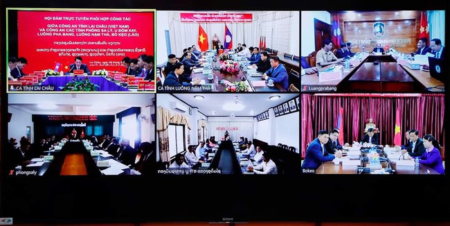 Lai Châu: Hội đàm trực tuyến với Công an 5 tỉnh Bắc Lào - Ảnh 2.