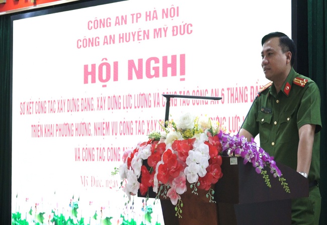 Công an huyện Mỹ Đức tổ chức Hội nghị sơ kết 6 tháng đầu năm 2022 - Ảnh 2.