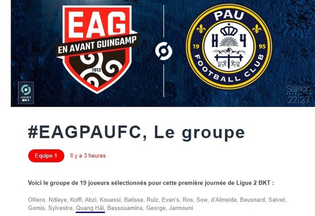 NÓNG: Quang Hải được Pau FC đăng ký trận mở màn Ligue 2 - Ảnh 1.