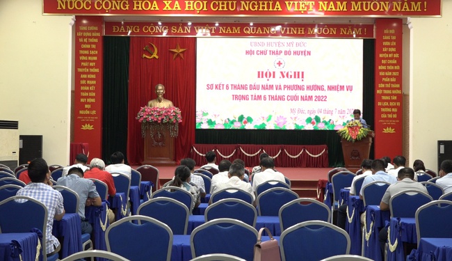 Mỹ Đức: Hội Chữ thập đỏ sơ kết công tác CTĐ 6 tháng đầu 2022 - Ảnh 2.