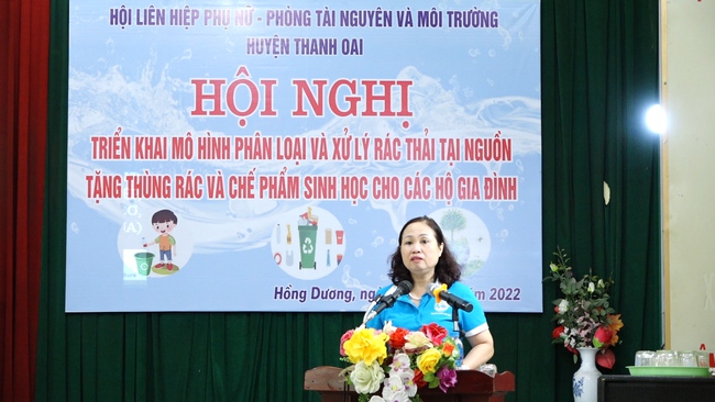 Thanh Oai: Thí điểm phân loại và xử lý chất thải rắn sinh hoạt tại nhà - Ảnh 1.