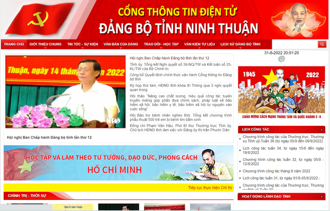 Ninh Thuận: Chính thức vận hành cổng thông tin điện tử Đảng bộ tỉnh với 15 chuyên mục - Ảnh 1.