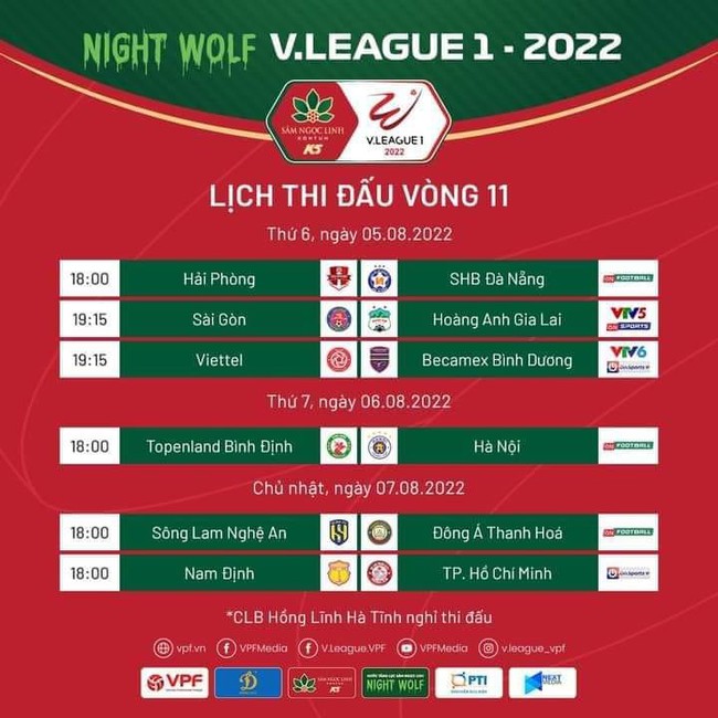 Lịch phát sóng trực tiếp vòng 11 V.League 2022: Lê Huỳnh Đức &quot;đấu&quot; Kiatisak - Ảnh 1.