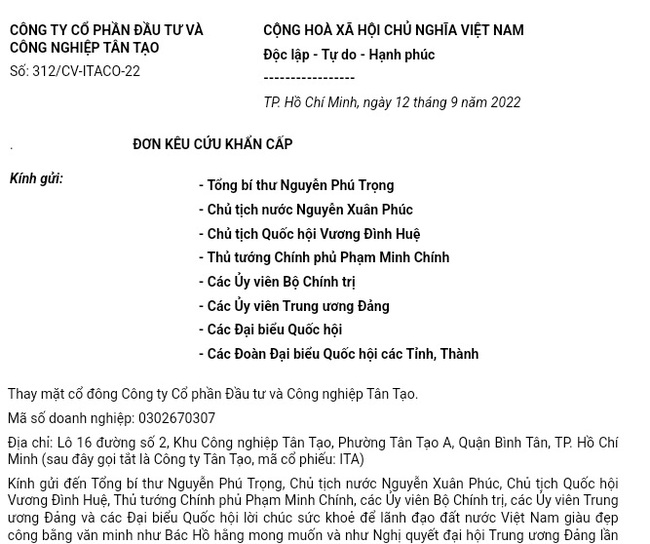 Tân Tạo (ITA) cáo buộc Tổng cục Thuế phải chịu trách nhiệm khi đưa thông tin &quot;nhạy cảm&quot;  - Ảnh 3.