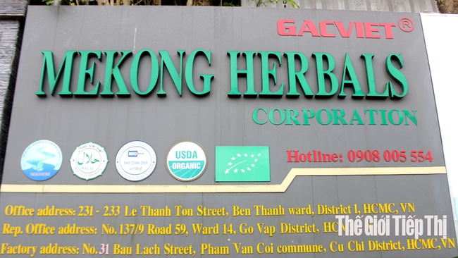 Các sản phẩm của Mekong Herba đạt các tiêu chuẩn khó tính như  HACCP, HaLal, USDA-Organic, Oganic EU về nông nghiệp hữu cơ. Ảnh: Trần Khánh