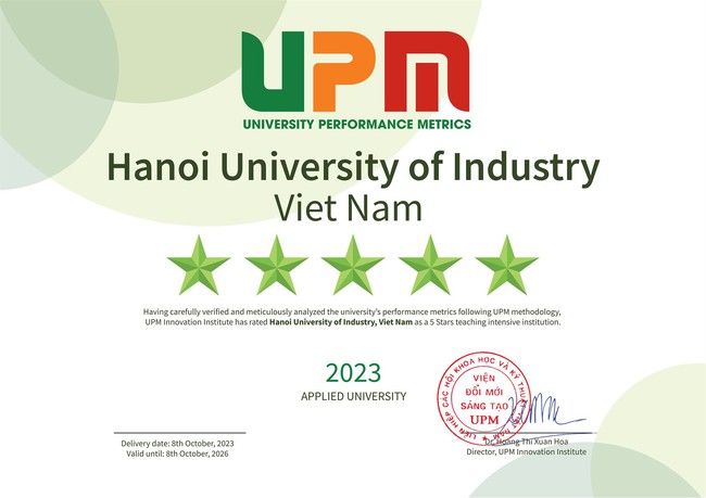 HaUI đạt chuẩn 5 sao Đại học định hướng ứng dụng theo Bảng xếp hạng UPM - Ảnh 1.