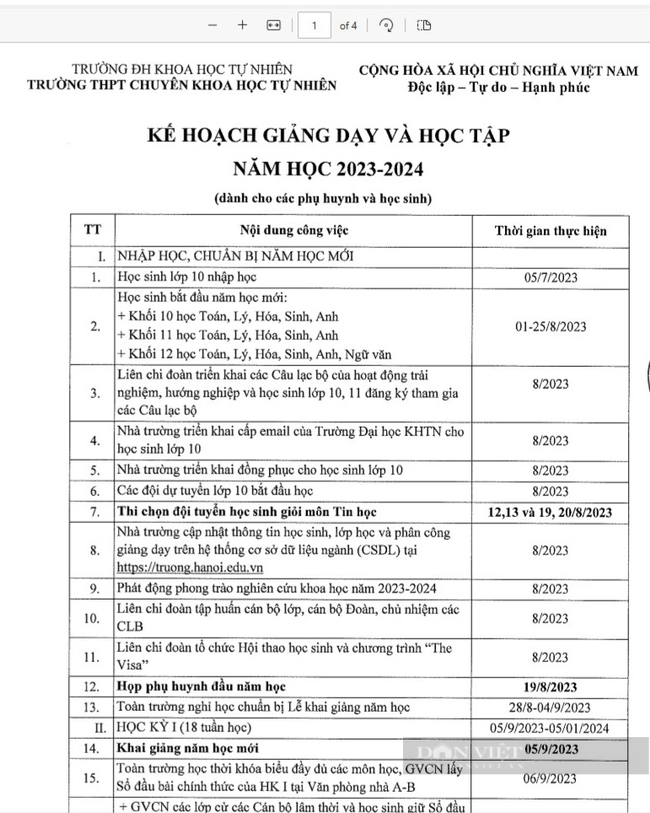 Trường THPT chuyên Khoa học Tự nhiên bị “tố” không dạy học vẫn cho điểm nhiều môn học? - Ảnh 1.