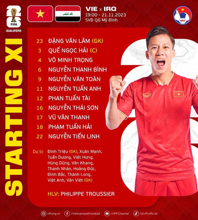 [TRỰC TIẾP] ĐT Việt Nam vs ĐT Iraq (0-0): Hoàng Đức lại dự bị - Ảnh 2.