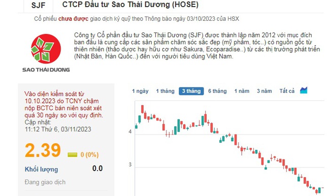 Cổ phiếu SJF của Sao Thái Dương bị đình chỉ giao dịch - Ảnh 1.