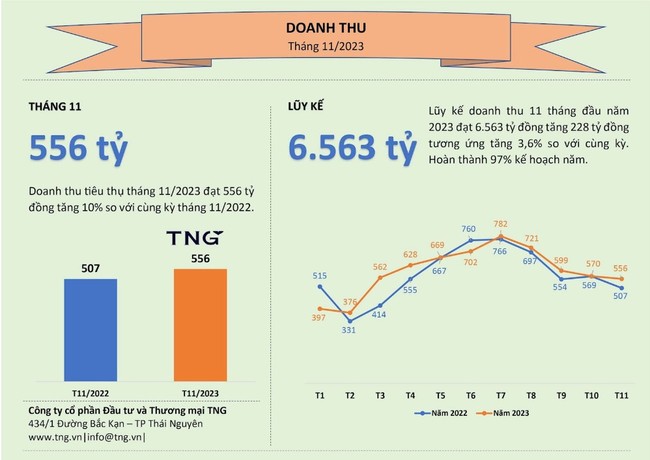 Thu hơn 6.500 tỷ đồng, Đầu tư Thương mại TNG đã thực hiện 97% kế hoạch doanh thu sau 11 tháng - Ảnh 1.