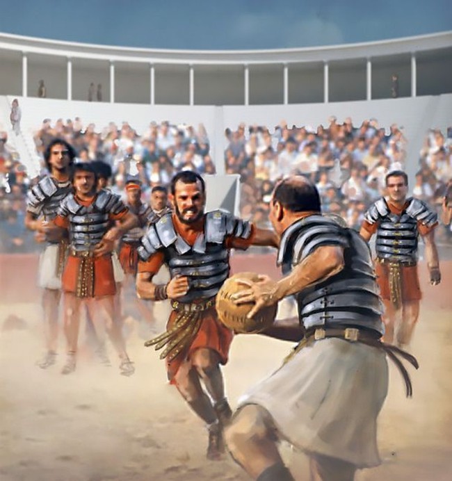 Giật mình môn “bóng bầu dục” chết chóc thời La Mã cổ đại - Ảnh 1.
