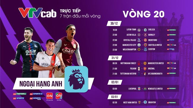 Lịch phát sóng trực tiếp vòng 20 Ngoại hạng Anh 2023/2024: Tâm điểm Liverpool vs Newcastle - Ảnh 2.