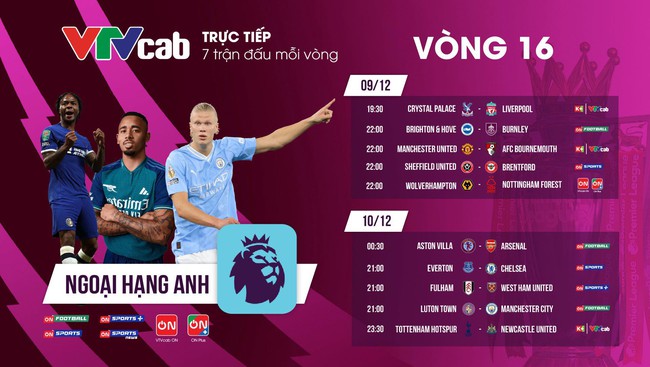 Lịch phát sóng trực tiếp vòng 16 Premier League 2023/2024: Đại chiến Aston Villa - Arsenal - Ảnh 7.