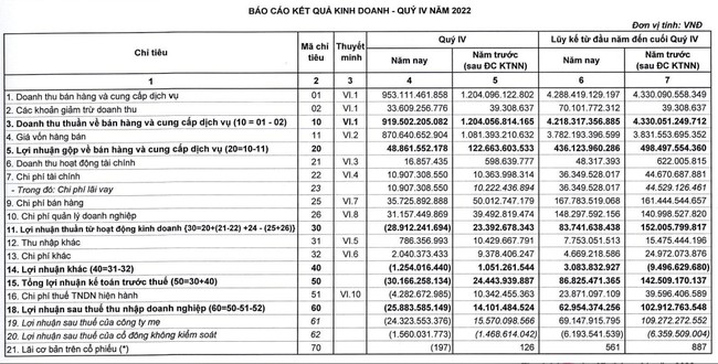 Xi măng Bỉm Sơn (BCC) báo lỗ trong quý IV, lợi nhuận cả năm 2022 giảm 39% - Ảnh 1.