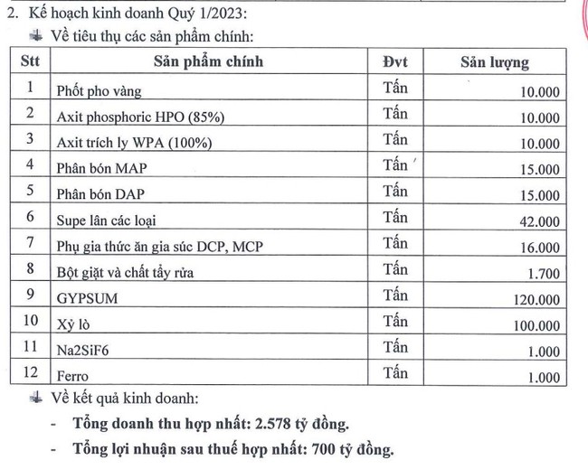 Hóa chất Đức Giang (DGC) lên kế hoạch lãi 700 tỷ cho quý đầu năm 2023, giảm tới 1 nửa so với cùng kỳ - Ảnh 1.