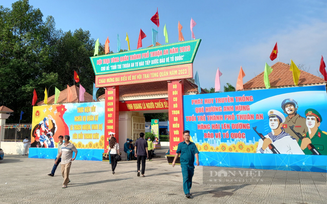 Hội trại tòng quân TP.Thuận An năm 2023 tổ chức tại Khu di tích lịch sử Chiến khu Thuận An Hòa. Ảnh: Trần Khánh