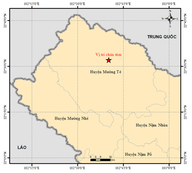Động đất 4,4 độ tại huyện biên giới Mường Tè ở Lai Châu - Ảnh 1.