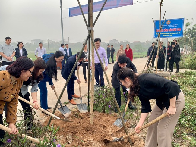 Làng quê Hà Nội thêm đẹp nhờ những “hàng cây, đường hoa nông  dân” - Ảnh 1.