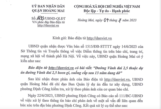 Quận Hoàng Mai phản hồi sau phản ánh cầu L3 dự án đường Vành đai 2,5 hoen gỉ, xuống cấp - Ảnh 1.