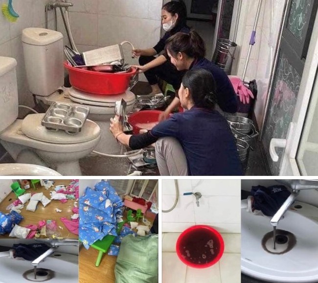 Thực hư thông tin trường mầm non nổi tiếng dùng nước đen ngòm, rửa đồ dùng cho trẻ ở nhà vệ sinh - Ảnh 1.