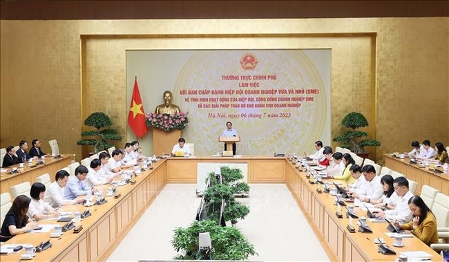 Thường trực Chính phủ làm việc với Hiệp hội doanh nghiệp vừa và nhỏ Việt Nam - Ảnh 2.
