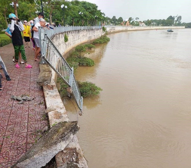 Ô tô tông lan can bờ kè sông Đồng Nai rồi lao xuống nước, tài xế được người dân cứu - Ảnh 1.