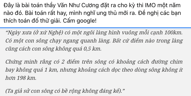 Bài toán của thầy Văn Như Cương khiến GS Ngô Bảo Châu thốt lên &quot;phải nghĩ ung thủ mới ra&quot; - Ảnh 1.