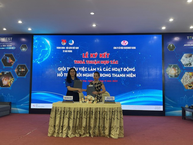 Ký kết thỏa thuận hợp tác phát triển hệ sinh thái đổi mới sáng tạo giữa Thành đoàn HP và làng Techconnect - Techfest VietNam - Ảnh 1.
