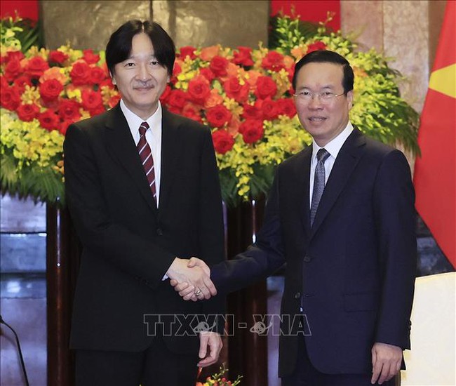 Chủ tịch nước tiếp Hoàng Thái tử Nhật Bản: Đầy đủ cơ sở nâng tầm quan hệ Việt - Nhật - Ảnh 1.