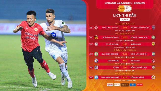 Lịch phát sóng trực tiếp vòng 5 V.League 2024/2025: Đại chiến giữa những ứng viên vô địch - Ảnh 1.