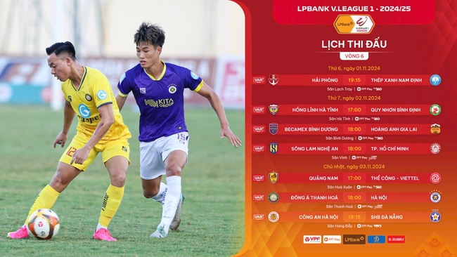 Lịch phát sóng trực tiếp vòng 6 V.League 2024/2025 - Ảnh 1.