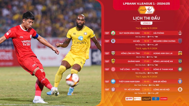 Lịch phát sóng trực tiếp vòng 8 V.League 2024/2025: Cuộc đua đầy nóng bỏng! - Ảnh 1.