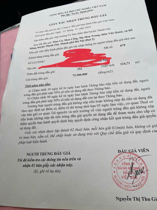 Kết quả đấu giá đất Thanh Oai: Giá trúng đã "mềm", cao nhất hơn 75 triệu đồng/m2- Ảnh 2.