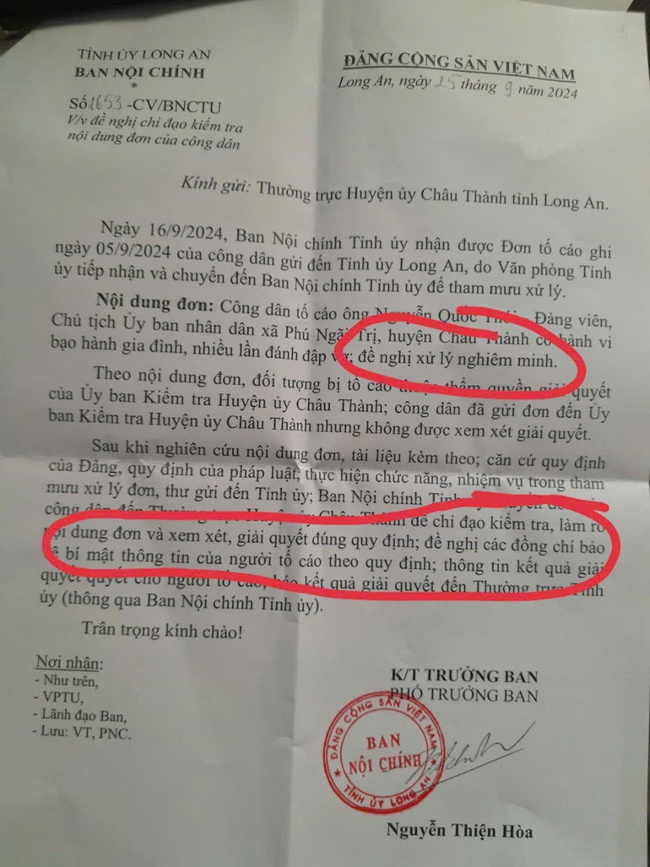 Long An: Miễn nhiệm chủ tịch UBND xã do bạo hành vợ nhiều lần- Ảnh 2.