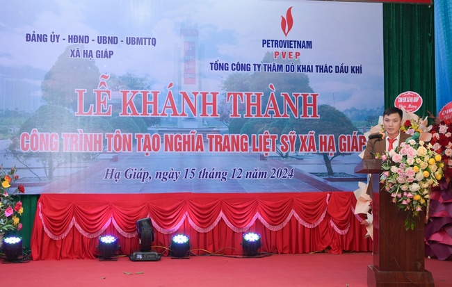 Petrovietnam/ PVEP tôn tạo Nghĩa trang liệt sĩ và tài trợ kinh phí tu sửa trường học xã Hạ Giáp, Phú Thọ - Ảnh 2.