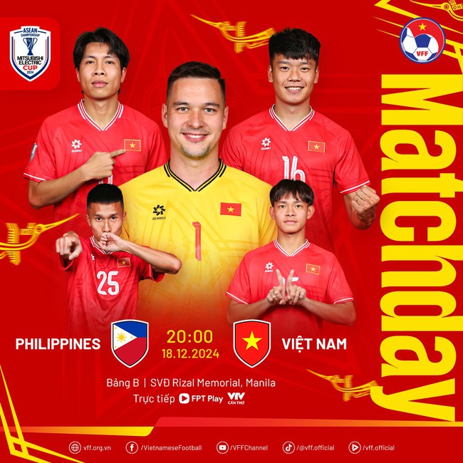 TRỰC TIẾP ĐT Philippines vs ĐT Việt Nam (0-0): Việt Anh, Đinh Thanh Bình đá chính - Ảnh 1.