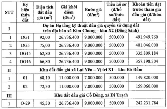 Hà Nội: Đang đấu giá đất Hoài Đức, giá khởi điểm bất ngờ gấp hơn 3 lần phiên trước - Ảnh 1.