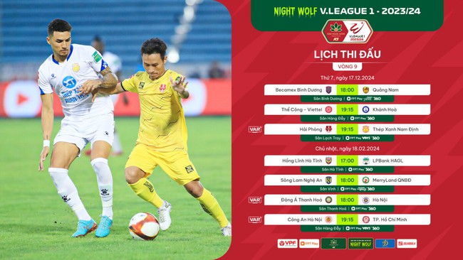 Lịch phát sóng trực tiếp vòng 9 V.League 2023/2024- Ảnh 1.