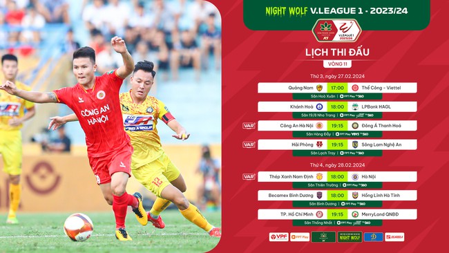 Lịch phát sóng trực tiếp vòng 11 V.League 2023/2024: Cơ hội cho CLB CAHN bứt lên!- Ảnh 1.