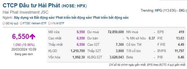 Hàng chục triệu lệnh mua "đổ" vào HPX ngay khi mã chứng khoán này quay trở lại sàn HoSE- Ảnh 2.