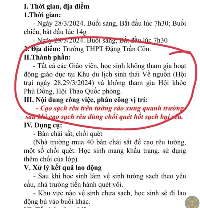 Vụ “học sinh phải đi lao động nếu không tham gia hội trại có đóng phí”: Phê bình Hiệu trưởng- Ảnh 2.