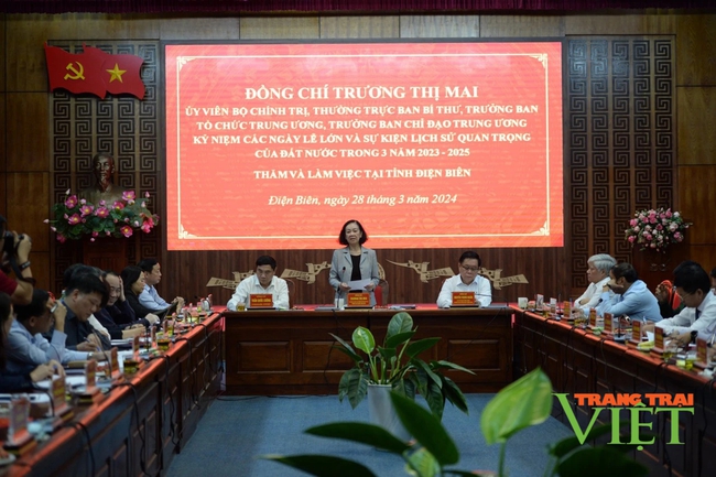 Đồng chí Trương Thị Mai, Thường trực Ban Bí thư làm việc với Ban Thường vụ Tỉnh ủy Điện Biên

- Ảnh 1.