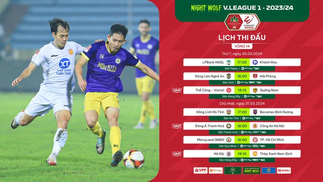 Lịch phát sóng trực tiếp vòng 14 V.League 2023/2024: "Đại chiến" sân Hàng Đẫy- Ảnh 1.